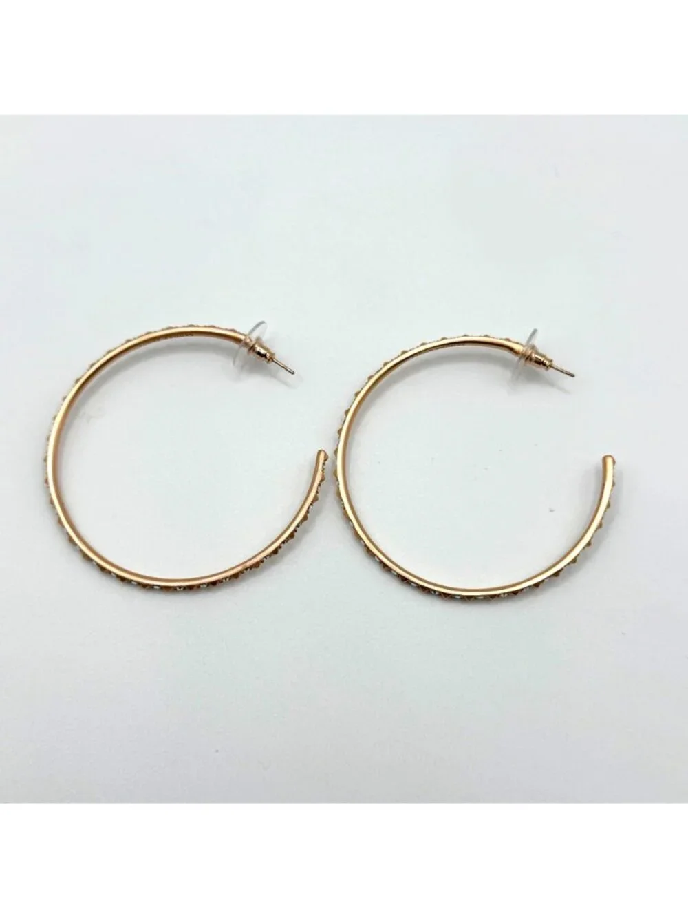 Kendra Scott Veronica Hoop Earrings Rose Gold Crystal Accents